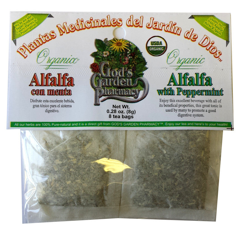 God's Garden Pharmacy Organic Alfalfa Herbal Tea with Peppermint